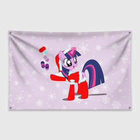 Флаг-баннер с принтом My Little Pony в Тюмени, 100% полиэстер | размер 67 х 109 см, плотность ткани — 95 г/м2; по краям флага есть четыре люверса для крепления | friendship is magic | mlp | my little pony | new year | pinky pie | swag | дружба   это чудо | мой маленький пони | новый год | пони | поняши | поняшки | с новым годом | сваг | свэг
