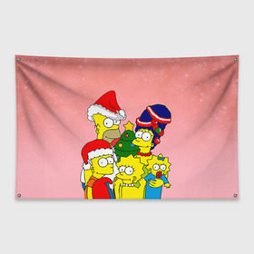 Флаг-баннер с принтом NEW YEAR в Тюмени, 100% полиэстер | размер 67 х 109 см, плотность ткани — 95 г/м2; по краям флага есть четыре люверса для крепления | гомер