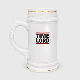 Кружка пивная с принтом Time Lord в Тюмени,  керамика (Материал выдерживает высокую температуру, стоит избегать резкого перепада температур) |  объем 630 мл | doctor who | tardis | доктор кто | тардис