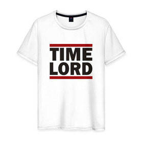 Мужская футболка хлопок с принтом Time Lord в Тюмени, 100% хлопок | прямой крой, круглый вырез горловины, длина до линии бедер, слегка спущенное плечо. | Тематика изображения на принте: doctor who | tardis | доктор кто | тардис
