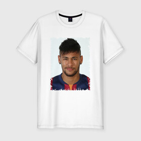 Мужская футболка премиум с принтом Неймар (Neymar) в Тюмени, 92% хлопок, 8% лайкра | приталенный силуэт, круглый вырез ворота, длина до линии бедра, короткий рукав | бразилия | неймар