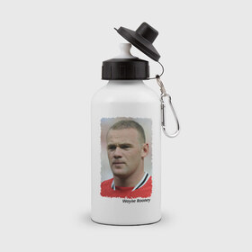 Бутылка спортивная с принтом Wayne Rooney в Тюмени, металл | емкость — 500 мл, в комплекте две пластиковые крышки и карабин для крепления | wayne rooney | англия | апл | лига чемпионов | мю | уэйн руни | футбол