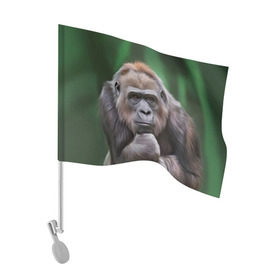 Флаг для автомобиля с принтом Обезьяна в Тюмени, 100% полиэстер | Размер: 30*21 см | 2016 | мартышка | обезьяна | с новым годом | символ нг