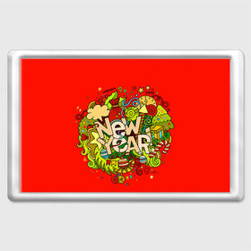 Магнит 45*70 с принтом New Year в Тюмени, Пластик | Размер: 78*52 мм; Размер печати: 70*45 | 2016 | new year | год | новогодний | новый | подарок | с новым годом