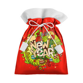 Подарочный 3D мешок с принтом New Year в Тюмени, 100% полиэстер | Размер: 29*39 см | Тематика изображения на принте: 2016 | new year | год | новогодний | новый | подарок | с новым годом