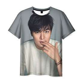 Мужская футболка 3D с принтом LEE MIN HO в Тюмени, 100% полиэфир | прямой крой, круглый вырез горловины, длина до линии бедер | dramas | k pop | korea | kpop | min ho | minho | дорамы | драмы | к поп | корея | кпоп | ли мин хо | мин хо | минхо. lee min ho
