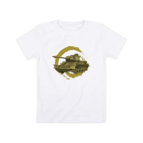 Детская футболка хлопок с принтом Танк Т-34 в Тюмени, 100% хлопок | круглый вырез горловины, полуприлегающий силуэт, длина до линии бедер | war | ссср | т34 | танки | техника