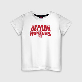 Детская футболка хлопок с принтом The Demon Hunters в Тюмени, 100% хлопок | круглый вырез горловины, полуприлегающий силуэт, длина до линии бедер | 