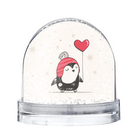 Снежный шар с принтом Пингвин с шариком в Тюмени, Пластик | Изображение внутри шара печатается на глянцевой фотобумаге с двух сторон | пингвин