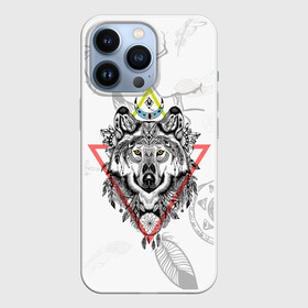 Чехол для iPhone 13 Pro с принтом Волк в Тюмени,  |  | волк | животные | перо | перья