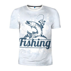 Мужская футболка 3D спортивная с принтом Рыбалка в Тюмени, 100% полиэстер с улучшенными характеристиками | приталенный силуэт, круглая горловина, широкие плечи, сужается к линии бедра | fishing | рыба | рыбак | рыбалка | туризм