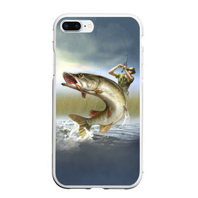Чехол для iPhone 7Plus/8 Plus матовый с принтом Щука в Тюмени, Силикон | Область печати: задняя сторона чехла, без боковых панелей | fishing | рыба | рыбак | рыбалка | туризм | щука