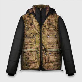 Мужская зимняя куртка 3D с принтом Жилетка охотника в Тюмени, верх — 100% полиэстер; подкладка — 100% полиэстер; утеплитель — 100% полиэстер | длина ниже бедра, свободный силуэт Оверсайз. Есть воротник-стойка, отстегивающийся капюшон и ветрозащитная планка. 

Боковые карманы с листочкой на кнопках и внутренний карман на молнии. | hunting | жилет | камуфляж | охота | охотник | туризм