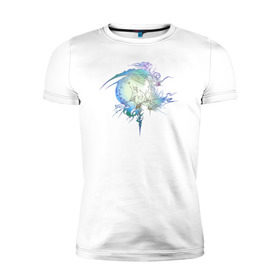 Мужская футболка премиум с принтом final fantasy xiii logo в Тюмени, 92% хлопок, 8% лайкра | приталенный силуэт, круглый вырез ворота, длина до линии бедра, короткий рукав | final fantasy xiii logo финальная фантазия