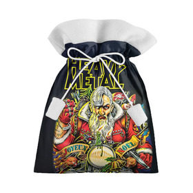 Подарочный 3D мешок с принтом Дед мороз рокер в Тюмени, 100% полиэстер | Размер: 29*39 см | heavy metal | rock | santa claus | дед мороз | рок | с новым годом | санта | санта клаус