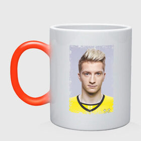 Кружка хамелеон с принтом Marco Reus (retro style) в Тюмени, керамика | меняет цвет при нагревании, емкость 330 мл | marco reus | retro style | германия | лига чемпионов | марко ройс | футбол