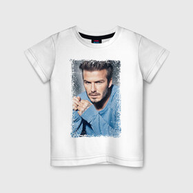 Детская футболка хлопок с принтом David Beckham (retro style) в Тюмени, 100% хлопок | круглый вырез горловины, полуприлегающий силуэт, длина до линии бедер | david beckham | retro style | англия | дэвид бекхэм | лига чемпионов | мадрид | мю | реал | футбол
