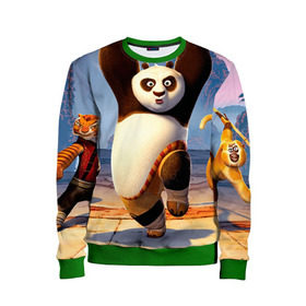 Детский свитшот 3D с принтом Кунг фу панда в Тюмени, 100% полиэстер | свободная посадка, прямой крой, мягкая тканевая резинка на рукавах и понизу свитшота | kung fu | kung fu panda | panda | кунг фу | кунг фу панда | кунгфу | панда. кунг фу | по