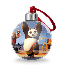 Ёлочный шар с принтом Кунг фу панда в Тюмени, Пластик | Диаметр: 77 мм | kung fu | kung fu panda | panda | кунг фу | кунг фу панда | кунгфу | панда. кунг фу | по