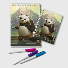 Блокнот с принтом Кунг фу панда в Тюмени, 100% бумага | 48 листов, плотность листов — 60 г/м2, плотность картонной обложки — 250 г/м2. Листы скреплены удобной пружинной спиралью. Цвет линий — светло-серый
 | kung fu | kung fu panda | panda | кунг фу | кунг фу панда | кунгфу | панда. кунг фу | по