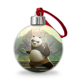 Ёлочный шар с принтом Кунг фу панда в Тюмени, Пластик | Диаметр: 77 мм | Тематика изображения на принте: kung fu | kung fu panda | panda | кунг фу | кунг фу панда | кунгфу | панда. кунг фу | по