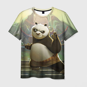 Мужская футболка 3D с принтом Кунг фу панда в Тюмени, 100% полиэфир | прямой крой, круглый вырез горловины, длина до линии бедер | Тематика изображения на принте: kung fu | kung fu panda | panda | кунг фу | кунг фу панда | кунгфу | панда. кунг фу | по