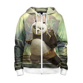 Детская толстовка 3D на молнии с принтом Кунг фу панда в Тюмени, 100% полиэстер |  манжеты и пояс оформлены широкой мягкой резинкой, двухслойный капюшон со шнурком для регулировки, спереди карманы и застежка-молния
 | kung fu | kung fu panda | panda | кунг фу | кунг фу панда | кунгфу | панда. кунг фу | по