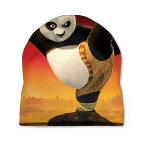 Шапка 3D с принтом Кунг фу панда в Тюмени, 100% полиэстер | универсальный размер, печать по всей поверхности изделия | kung fu | kung fu panda | panda | кунг фу | кунг фу панда | кунгфу | панда. кунг фу | по
