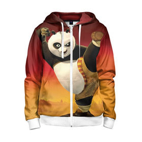 Детская толстовка 3D на молнии с принтом Кунг фу панда в Тюмени, 100% полиэстер |  манжеты и пояс оформлены широкой мягкой резинкой, двухслойный капюшон со шнурком для регулировки, спереди карманы и застежка-молния
 | kung fu | kung fu panda | panda | кунг фу | кунг фу панда | кунгфу | панда. кунг фу | по