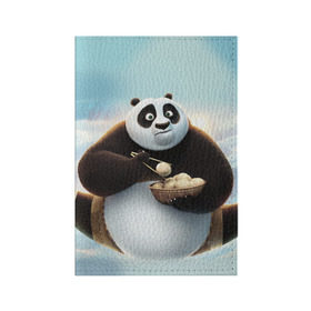 Обложка для паспорта матовая кожа с принтом Кунг фу панда в Тюмени, натуральная матовая кожа | размер 19,3 х 13,7 см; прозрачные пластиковые крепления | панда