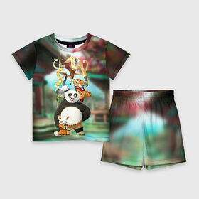 Детский костюм с шортами 3D с принтом Кунг фу панда в Тюмени,  |  | kung fu | kung fu panda | panda | кунг фу | кунг фу панда | кунгфу | панда. кунг фу | по
