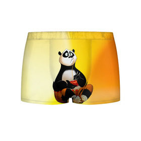 Мужские трусы 3D с принтом Кунг фу панда в Тюмени, 50% хлопок, 50% полиэстер | классическая посадка, на поясе мягкая тканевая резинка | kung fu | kung fu panda | panda | кунг фу | кунг фу панда | кунгфу | панда. кунг фу | по