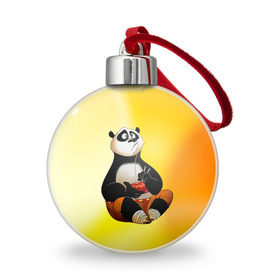 Ёлочный шар с принтом Кунг фу панда в Тюмени, Пластик | Диаметр: 77 мм | Тематика изображения на принте: kung fu | kung fu panda | panda | кунг фу | кунг фу панда | кунгфу | панда. кунг фу | по
