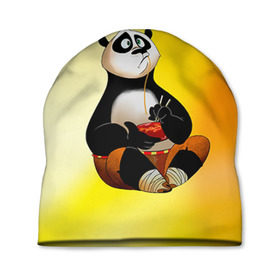Шапка 3D с принтом Кунг фу панда в Тюмени, 100% полиэстер | универсальный размер, печать по всей поверхности изделия | kung fu | kung fu panda | panda | кунг фу | кунг фу панда | кунгфу | панда. кунг фу | по