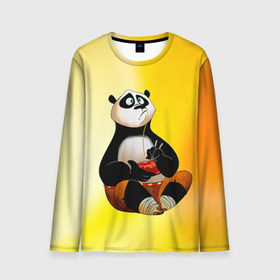 Мужской лонгслив 3D с принтом Кунг фу панда в Тюмени, 100% полиэстер | длинные рукава, круглый вырез горловины, полуприлегающий силуэт | kung fu | kung fu panda | panda | кунг фу | кунг фу панда | кунгфу | панда. кунг фу | по