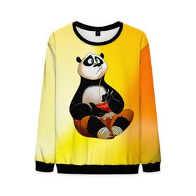 Мужской свитшот 3D с принтом Кунг фу панда в Тюмени, 100% полиэстер с мягким внутренним слоем | круглый вырез горловины, мягкая резинка на манжетах и поясе, свободная посадка по фигуре | Тематика изображения на принте: kung fu | kung fu panda | panda | кунг фу | кунг фу панда | кунгфу | панда. кунг фу | по