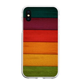 Чехол для iPhone XS Max матовый с принтом Colored fence в Тюмени, Силикон | Область печати: задняя сторона чехла, без боковых панелей | color | полосочки | цвет