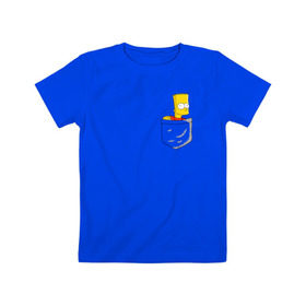 Детская футболка хлопок с принтом Карманный Барт в Тюмени, 100% хлопок | круглый вырез горловины, полуприлегающий силуэт, длина до линии бедер | Тематика изображения на принте: карманный барт pocket bart simpson homer симп
