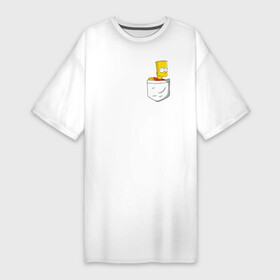 Платье-футболка хлопок с принтом Карманный Барт в Тюмени,  |  | Тематика изображения на принте: карманный барт pocket bart simpson homer симп