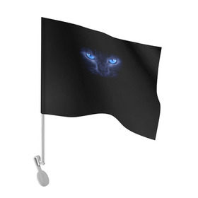 Флаг для автомобиля с принтом Кошка с голубыми глазами в Тюмени, 100% полиэстер | Размер: 30*21 см | Тематика изображения на принте: глаза | кот | синий