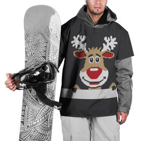 Накидка на куртку 3D с принтом Олень в Тюмени, 100% полиэстер |  | Тематика изображения на принте: зима | новый год | олень | снег | снежинки