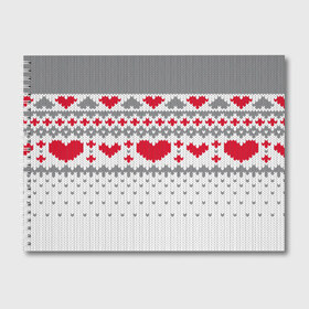 Альбом для рисования с принтом Сердечки в Тюмени, 100% бумага
 | матовая бумага, плотность 200 мг. | вязанье | любовь | свитр | сердечки