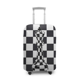 Чехол для чемодана 3D с принтом Ферзь в Тюмени, 86% полиэфир, 14% спандекс | двустороннее нанесение принта, прорези для ручек и колес | клетки | ферзь | шахматная доска | шахматы
