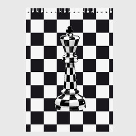 Скетчбук с принтом Ферзь в Тюмени, 100% бумага
 | 48 листов, плотность листов — 100 г/м2, плотность картонной обложки — 250 г/м2. Листы скреплены сверху удобной пружинной спиралью | клетки | ферзь | шахматная доска | шахматы