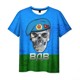Мужская футболка 3D с принтом ВДВ в Тюмени, 100% полиэфир | прямой крой, круглый вырез горловины, длина до линии бедер | армия | вдв | вдвшник | военно десантные | военный | войска | десантник | рф | служба | структура