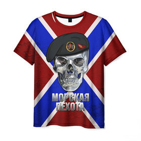 Мужская футболка 3D с принтом Морская пехота в Тюмени, 100% полиэфир | прямой крой, круглый вырез горловины, длина до линии бедер | морская пехота