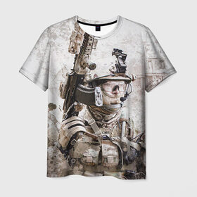 Мужская футболка 3D с принтом ФСБ Альфа в Тюмени, 100% полиэфир | прямой крой, круглый вырез горловины, длина до линии бедер | армия | военный | рф | служба | стрелок | структура