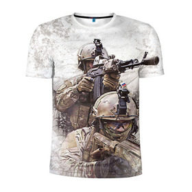 Мужская футболка 3D спортивная с принтом ФСБ Альфа в Тюмени, 100% полиэстер с улучшенными характеристиками | приталенный силуэт, круглая горловина, широкие плечи, сужается к линии бедра | Тематика изображения на принте: армия | военный | рф | служба | стрелок | структура