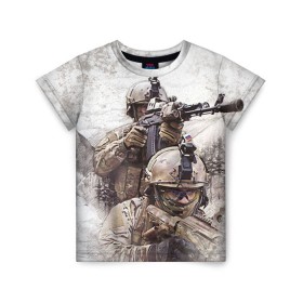 Детская футболка 3D с принтом ФСБ Альфа в Тюмени, 100% гипоаллергенный полиэфир | прямой крой, круглый вырез горловины, длина до линии бедер, чуть спущенное плечо, ткань немного тянется | армия | военный | рф | служба | стрелок | структура