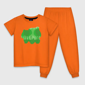 Детская пижама хлопок с принтом Зеленый бульбазавр в Тюмени, 100% хлопок |  брюки и футболка прямого кроя, без карманов, на брюках мягкая резинка на поясе и по низу штанин
 | покемон